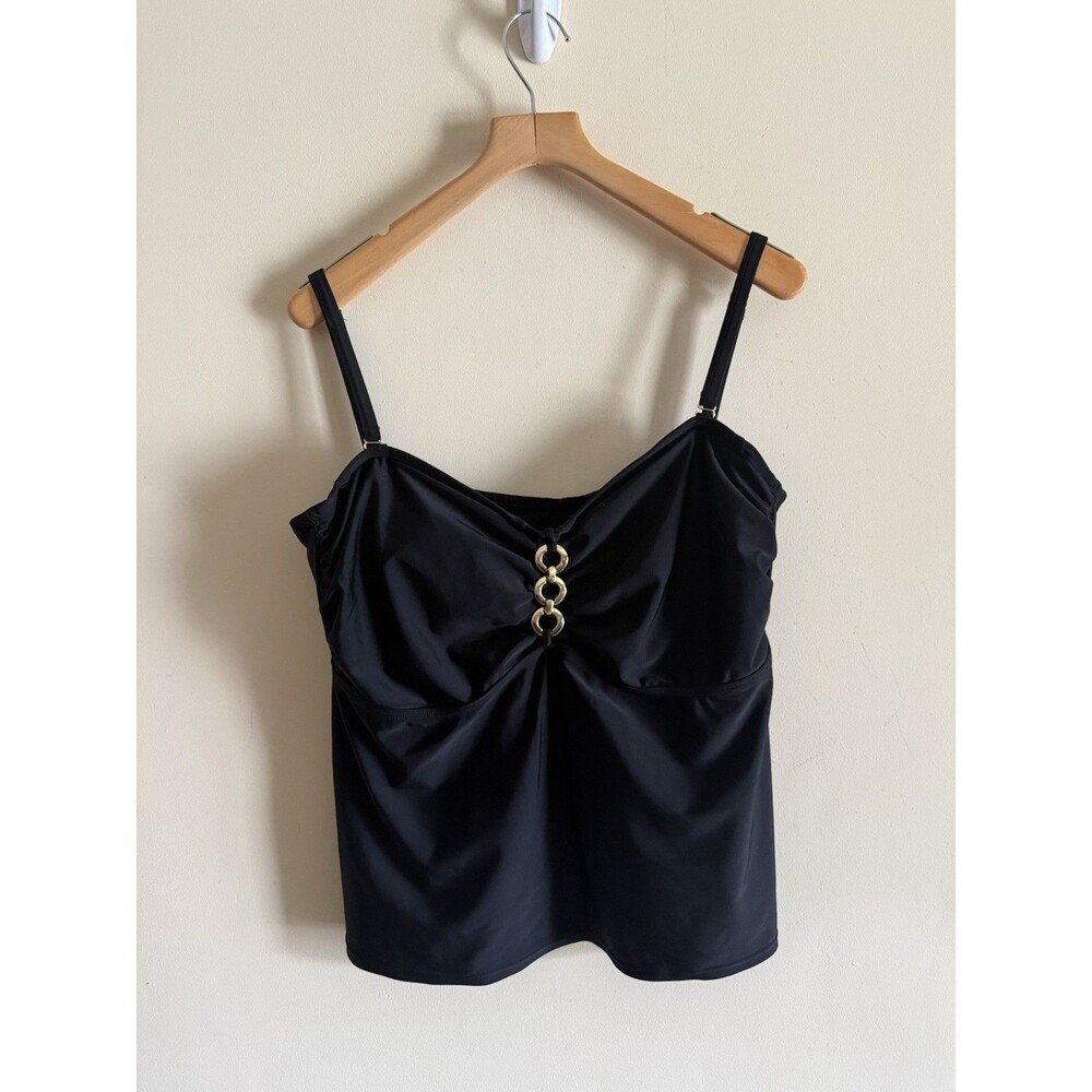 Always For Me Swim Underwire Slimming TANKINI, SIZE 20 W Plus Black‎